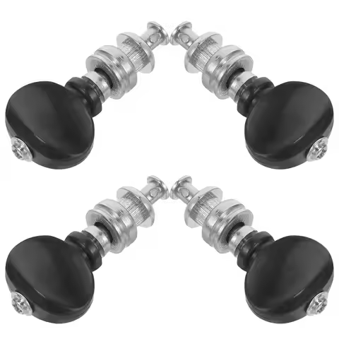 4 Pcs Premium Nickel Plated Black Handle Ukulele Tuning Pegs Replacement Musical Instrument Accessor