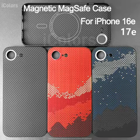 Magnetic Case for iPhone 17e 16e Aramid Carbon Fiber Case Compatible with MagSafe Ultra Thin Lightwe