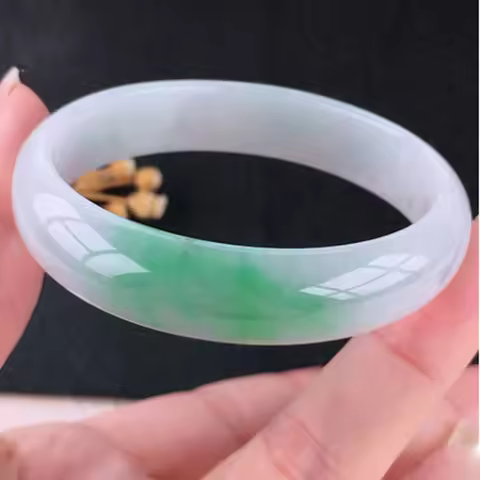 Bracelet Women Jewelry Violet Floating Green Bangle Jade