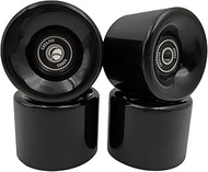 Skateboard Wheels 60mm 95a with Pro Bearings, Set of 4 (Black)