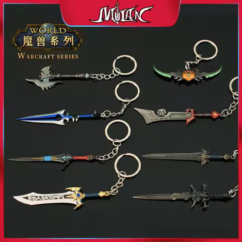 World of Warcraft Weapon Keychian Metal Model Frostmourne /Shadow Axes/Eggs Knife/Thunderfury/Lothar