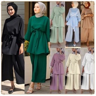 Elegant Fashion Jubah Muslimah Sepasang dgn Belt (2 piece set)