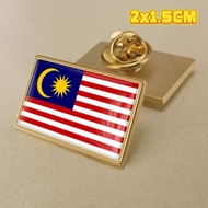 Malaysia  Flag Square Metal Brooch Pin Commemorative Badge 2x1.5cm