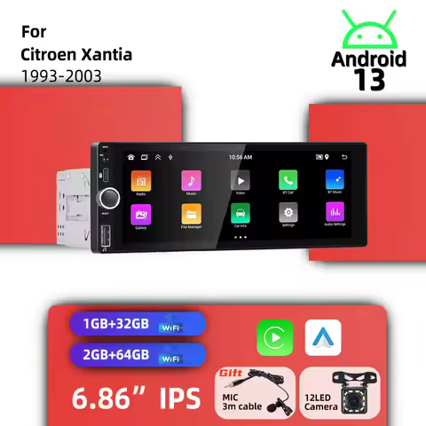 6.86" 1 Din Car Multimedia Head Unit for Citroen Xantia 1993-2003 | Android System Carplay Android A