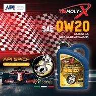 TRIMOLY-X GP SERIES 0W20 ESTER FULLY SYNTHETIC ENGINE OIL SP/CF 4L Car Lubricant Minyak Hitam Minyak