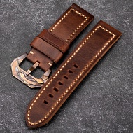 Spot Watch Accessories Strap Seiko Strap LeatherBronze Narwhal Buckle Bracelet Handmade Vintage Leather Strap 20 22 24MM