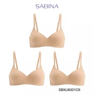 (Set 3 ชิ้น) Sabina เสื้อชั้นใน (ไม่มีโครง) รุ่น Pretty Perfect รหัส SBXU8301 สีเนื้อ