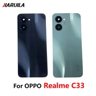 For OPPO Realme C33 RMX3624 Back Battery Glass Cover Rear Door Case With Camera Lens