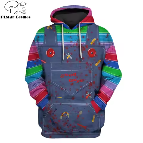 2019 New Fashion Men hoodies 3D Full-Print horror movie Chucky Hoodie/Sweatshirt Apparel Cosplay cos