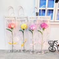 手工毛線單朵康乃馨花束 媽媽花束 交換禮物 生日禮物