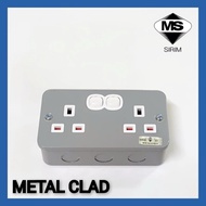13A 2Gang Metal Clad Switch Socket