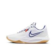 Men's Nike Precision 6 Anti-Slip Low-Top Basketball Shoes, White & Blue