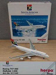 1:500 SAA SOUTH AFRICA AIRWAYS Boeing 747-400 南非航空波音 747-400 原形機身圖案飛機模型