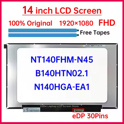 14" Laptop LCD Screen NT140FHM-N45 B140HTN02.1 N140HGA-EA1 For Lenovo ideapad 5-14IIL ARE05 ThinkBoo