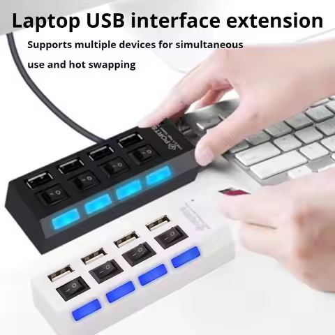 4-Port Usb 2.0 Hub One Drag Four Splitter Hub Plug And Play Mini Small Socket Hub /Usb 4-Port Splitt