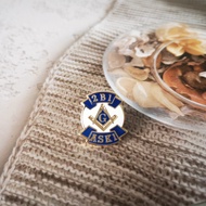 Masonic Lapel Pins Freemason Badge Mason Freemason Square G BLM10 "2B1ASK1" Copper  Size 1.7*2cm Men
