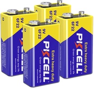 PKCELL 9V battery Carbon Zinc for Smoke Detectors 6F22 battery, 10-Year Shelf Life,Ultra Long-Lastin