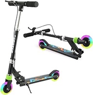 TEMBOOM Scooter Kids Scooter with Handbrake, Toddler Scooter Scooters for Kids 3+, Light up LED Wheels Toys for Kids, Adjustable Handlebar, Foldable Scooter for Kids