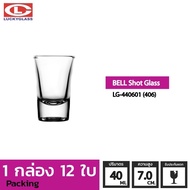 Lucky Glass406 แก้วเป๊ก (12ใบ) Bell Shot Glass 1.2 ออนส์(35ml) ตราลักกี้ LG-440601