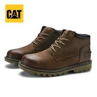 ใหม่ Caterpillar Cowhide รองเท้าความปลอดภัยCAT รองเท้ารถจักรยานยนต์กลางแจ้งแฟชั่นวินเทจรองเท้าเท้าเหล็ก