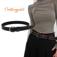 Y2k belt with classic rivets in PU leather for men and women, 3.3cm - 3.8cm version (Supports belt p