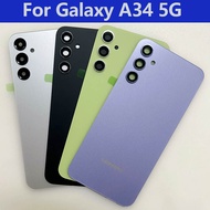 อะไหล่สำหรับ Samsung Galaxy A34 5G ฝาหลังปิดโทรศัพท์หลังฝาครอบด้านหลังอะไหล่กับเลนส์กล้องถ่ายรูป Galaxy A34 A346เคสโทรศัพท์ SM-A346B