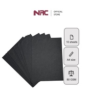 NERICO Black Colour Paper | A4 Size | 10 Sheets | Colour Simili Paper - 80 Gsm