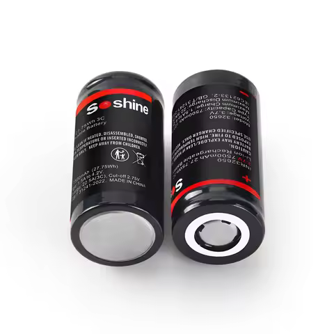 Soshine 32650 3.7V 7500mAh Rechargeable Li-ion Battery 3.7V 7500mAh Flat Top Lithium Batteries for F