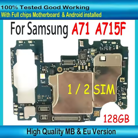 For Samsung Galaxy A71 A715F Motherboard 128GB Logic Board With Full Chips Unlocked MainBoard Androi