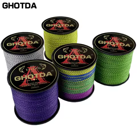 GHOTDA 4Strands 100% PE 300M Multicolor Braided Fishing Line 10-80lb Invisible Spotted Sea Saltwater