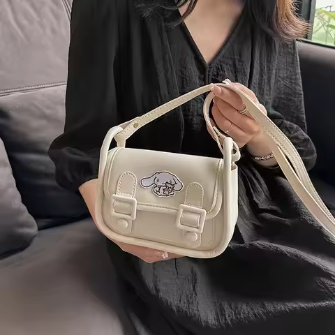 Cute Crossbody Bag Cartoon Kuromi Small Square Bag, Niche Solid Color Single Shoulder Backpack, Gift