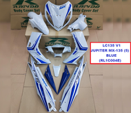 COVERSET LC135 V1 JUPITER MX-135 (5) BLUE (RL1C004E) RAPIDO YAMAHA GLOSSY  MOTOR ACCESSORIES BODY COVER COVER SET WHITE BLUE PUTIH BIRU
