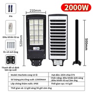 Đèn đường năng lượng mặt trời 2000W 2500W 5000W với cảm biến chuyển động Đèn sân vườn năng lượng mặt