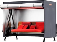 Upgraded Outdoor Swing Cover, 3 Seater Patio Swing Heavy Duty 420D Cover, Waterproof Windproof UV Pr