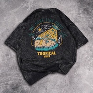 {oversize} Cotton Combed Oversized Wash Distro t-shirt with FENNEL VIBES Motif