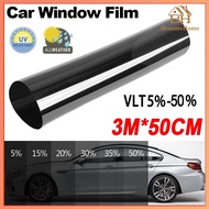 50cm X 3m VLT Car Window Film Sun Shade DIY Magic Tinted Films for Car UV Protector Foils Sticker Block Sun shade Reusable Black curtain tinted film