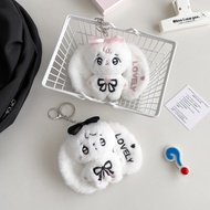 13cm Stuffed Toy Black Pink Bunny Rabbit Bag Charm Toy Doll Toy Birthday Valentine Christmas Gift