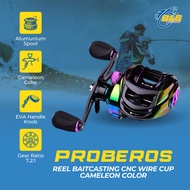PROBEROS REEL BC CAMELEON COLOR CNC WIRE CUP GEAR RATIO 7.2:1 MAX DRAG 8-10KG RP103