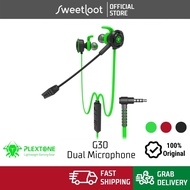 Plextone G30 Gaming Earphone With Long Microphone In Ear Bass Noise Cancelling for PUBG / MLBB