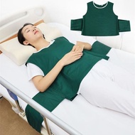 纯棉加厚老人约束衣躁狂约束服轮椅束缚带卧床老人安全背心绿色6.24 Pure cotton thickened restraint clothing for the elderly, restrain