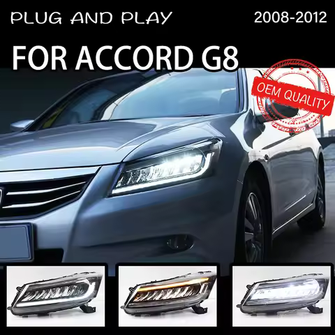 Headlight For Honda Accord G8 2008–2012 Car автомобильные товары 12V LED DRL Hella 5 Xenon Lens Hid 