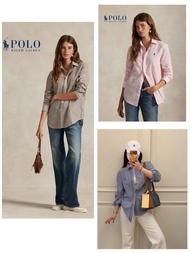 Polo 𝐑𝐚𝐥𝐩𝐡 𝐥𝐚𝐮𝐫𝐞𝐧 小馬logo條紋棉麻襯衫