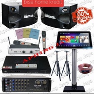 OS79Paket Karaoke Sound System Speaker BMB 8inch + Amplifier BMB DA-1600SE + DVD Geisler + Touch Scr