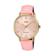 Casio LTP-VT01GL-4B Pink Leather Strap Analog Ladies' Dress Watch