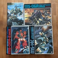 全套4盒 舊模 機動戰士 MSV 1/60 FA-78-1 Full Armor Gundam 全武裝 高達 MS-06R-2渣古  真紅之稻妻 Johnny Ridden’s Zaku II MS-