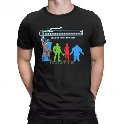 Select Your Master He Man Masters Of The Universe T Shirt Men Skeletor Cartoon 80S She Ra Beast Cott