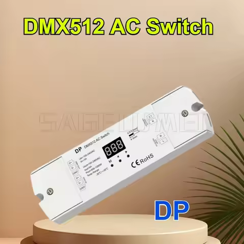 DMX512 AC Switch 100-240V DP AC100-240V 500-1200W Max 5A DMX Master Decoder Stand-Alone Function/Num