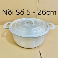 Thai Cast Iron Pot No. 5, diameter 26cm, height 10.5cm - Solid Cast Iron