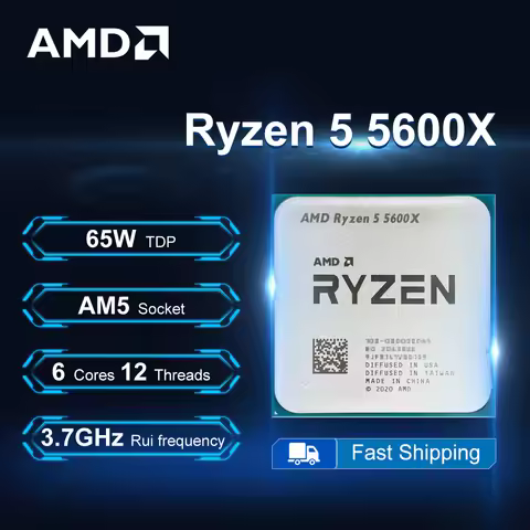 AMD Ryzen 5 5600X 3.7GHz 6-Core 12-Thread R5 5600X Processor 65W 7NM L3=32M DDR4 Socket AM4 No Fan