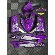 🇻🇳COVERSET EXCITER LC135 V2 V3 BATIK PURPLE YAMAHA LC V2 COVERSET SIAP TANAM STRIPE TANAM BATIK UNGU